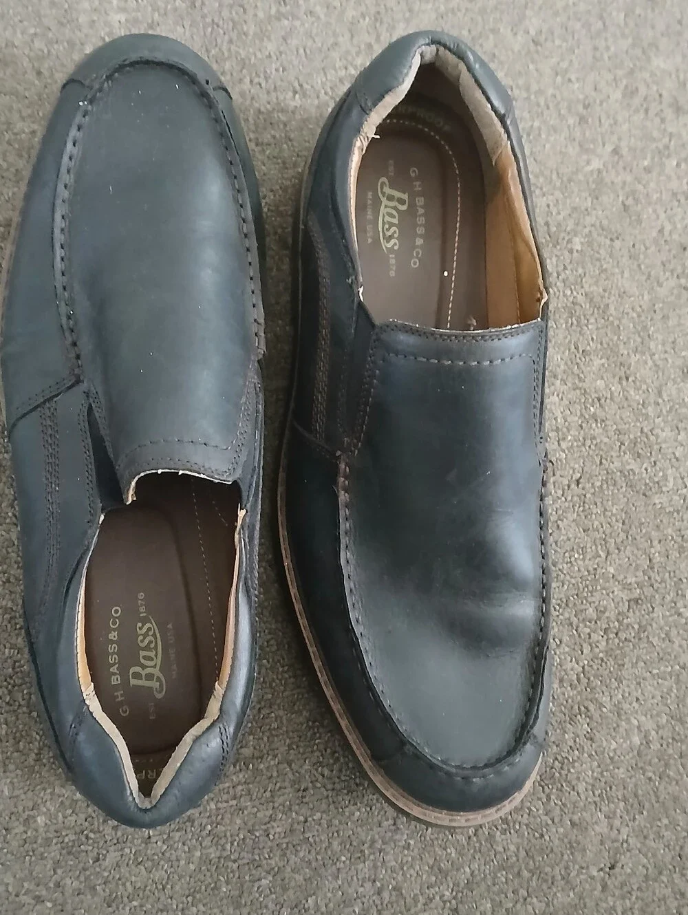 G.H. Bass & Co. Men’s Black Leather Slip-On Loafers